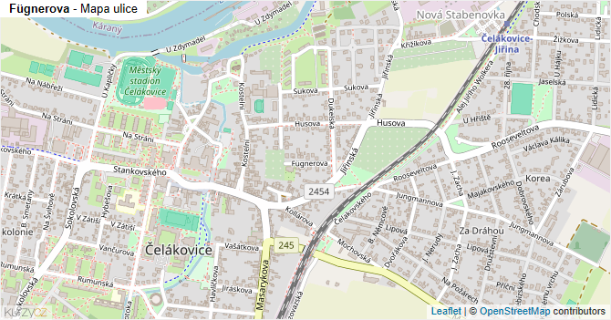 Fügnerova - mapa ulice