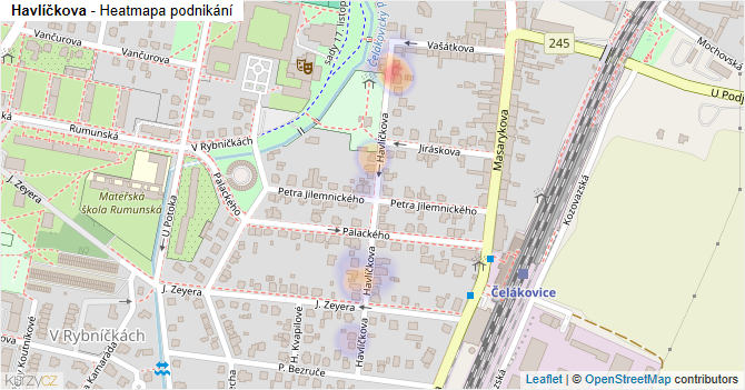 Havlíčkova - mapa podnikání