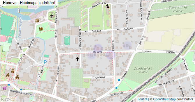 Husova - mapa podnikání