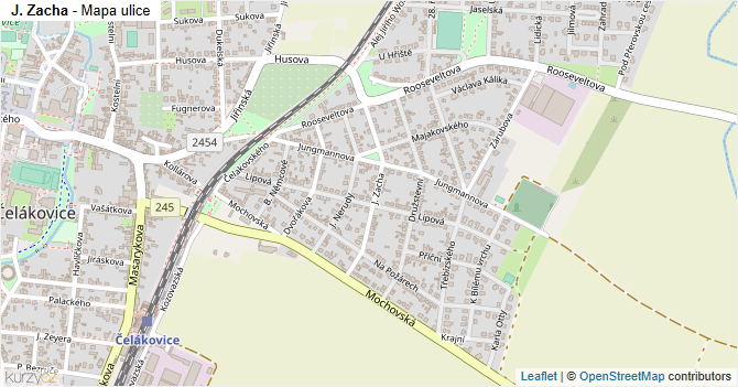 J. Zacha - mapa ulice