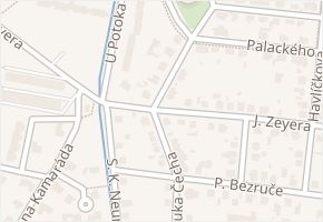 J. Zeyera v obci Čelákovice - mapa ulice