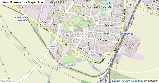 Jana Kamaráda - mapa ulice