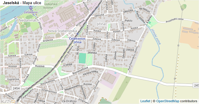Jaselská - mapa ulice