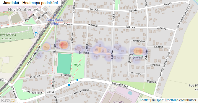 Jaselská - mapa podnikání