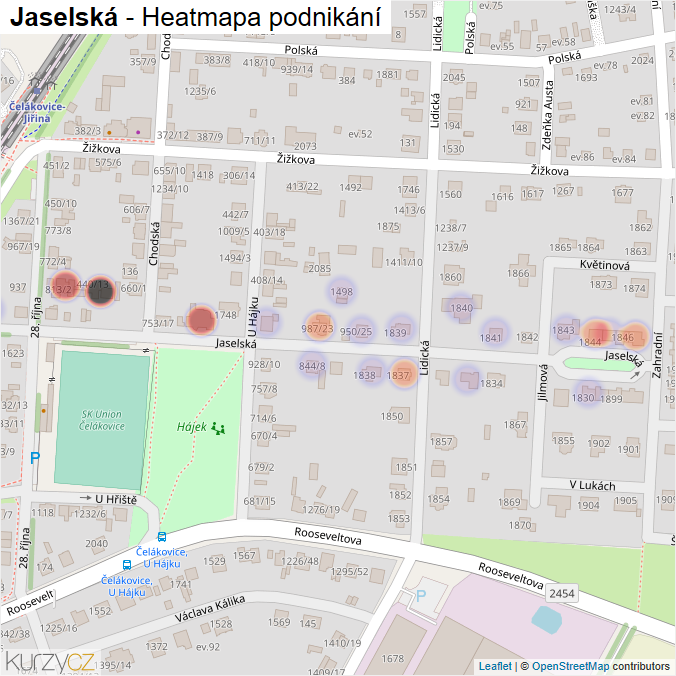 Mapa Jaselská - Firmy v ulici.