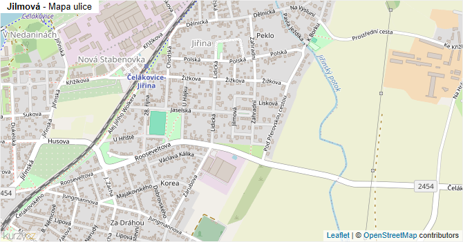 Jilmová - mapa ulice