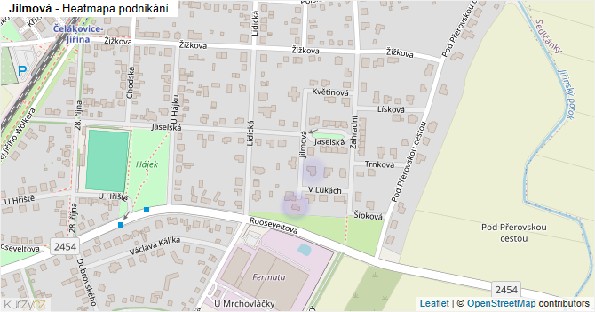 Jilmová - mapa podnikání