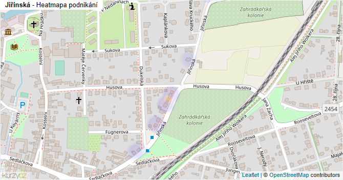 Jiřinská - mapa podnikání