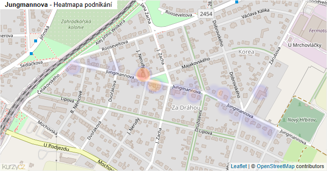 Jungmannova - mapa podnikání