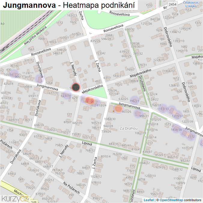 Mapa Jungmannova - Firmy v ulici.