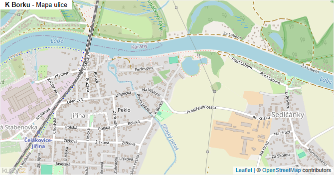 K Borku - mapa ulice