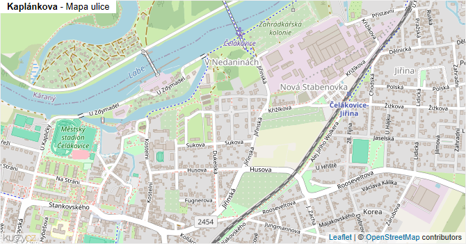 Kaplánkova - mapa ulice