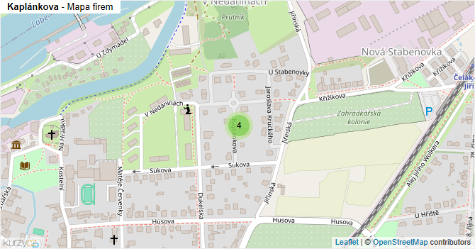 Kaplánkova - mapa firem