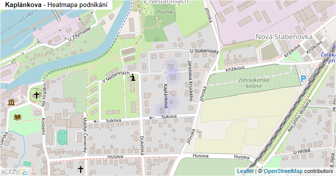 Kaplánkova - mapa podnikání