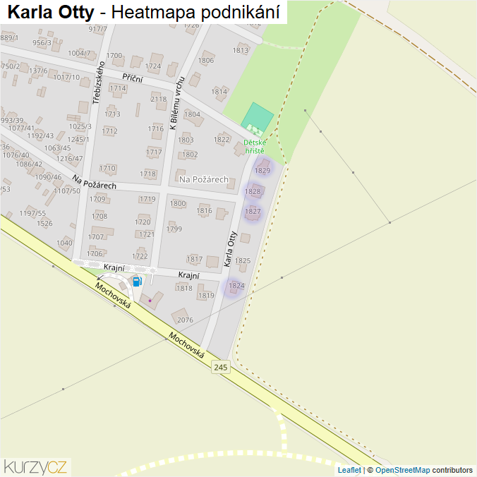 Mapa Karla Otty - Firmy v ulici.