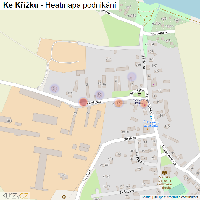 Mapa Ke Křížku - Firmy v ulici.