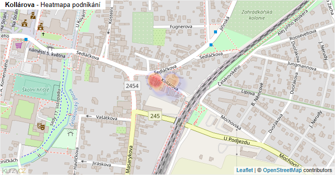 Kollárova - mapa podnikání