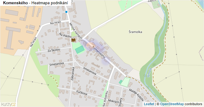 Komenského - mapa podnikání