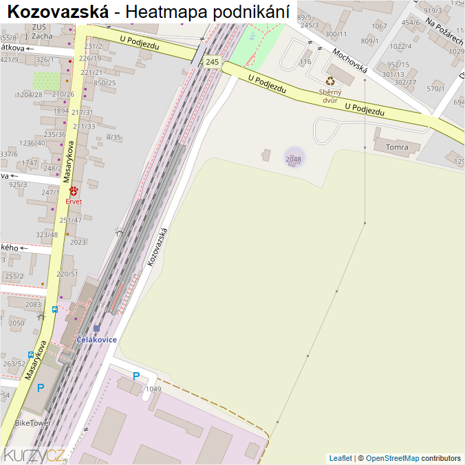 Mapa Kozovazská - Firmy v ulici.