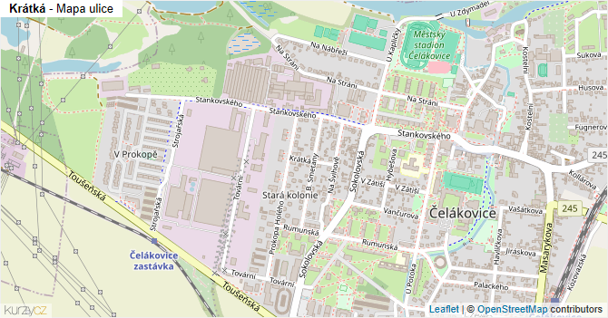 Krátká - mapa ulice