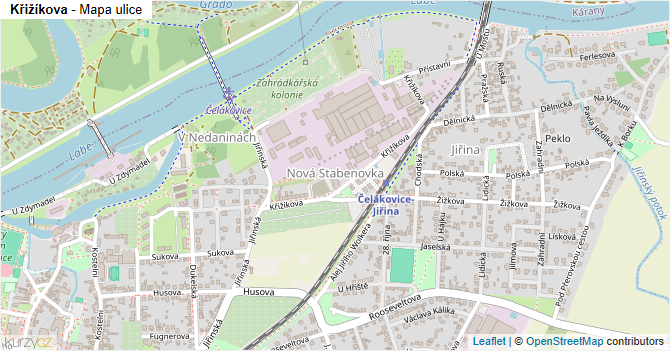 Křižíkova - mapa ulice