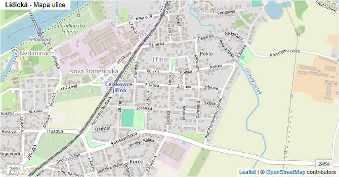 Lidická - mapa ulice
