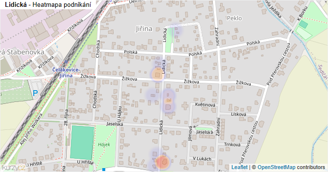 Lidická - mapa podnikání