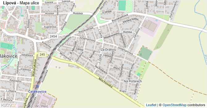 Lipová - mapa ulice