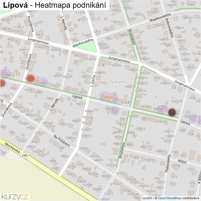 Mapa Lipová - Firmy v ulici.