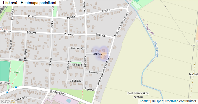 Lísková - mapa podnikání