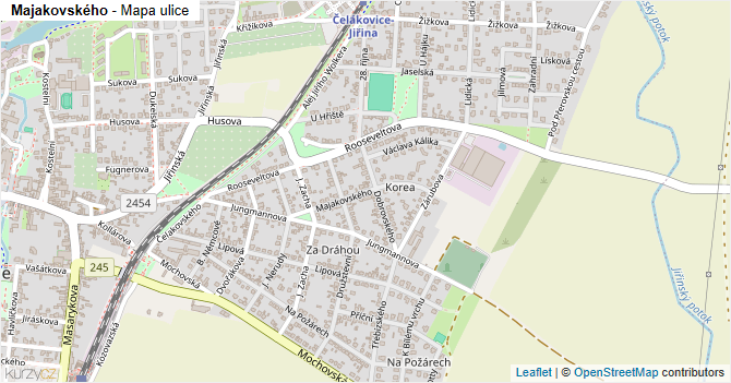 Majakovského - mapa ulice