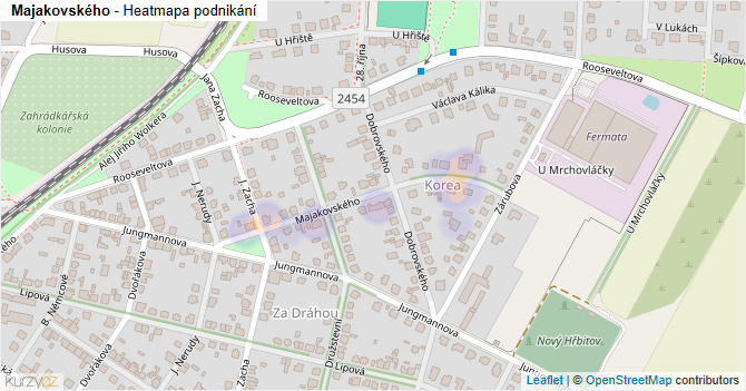 Majakovského - mapa podnikání