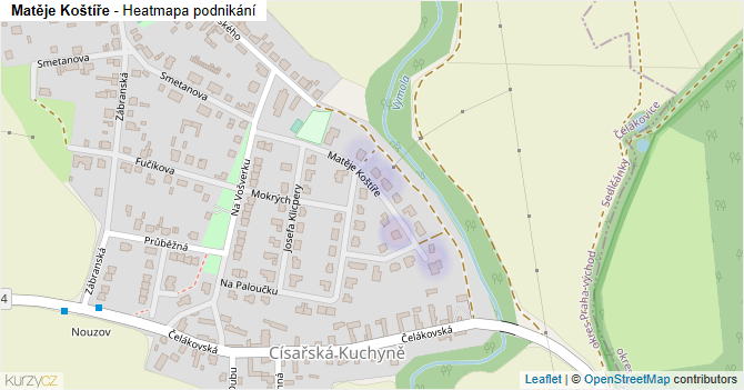 Matěje Koštíře - mapa podnikání
