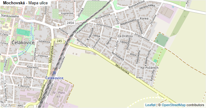 Mochovská - mapa ulice