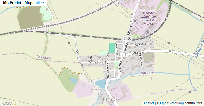 Mstětická - mapa ulice