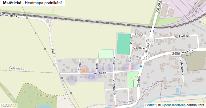 Mstětická - mapa podnikání