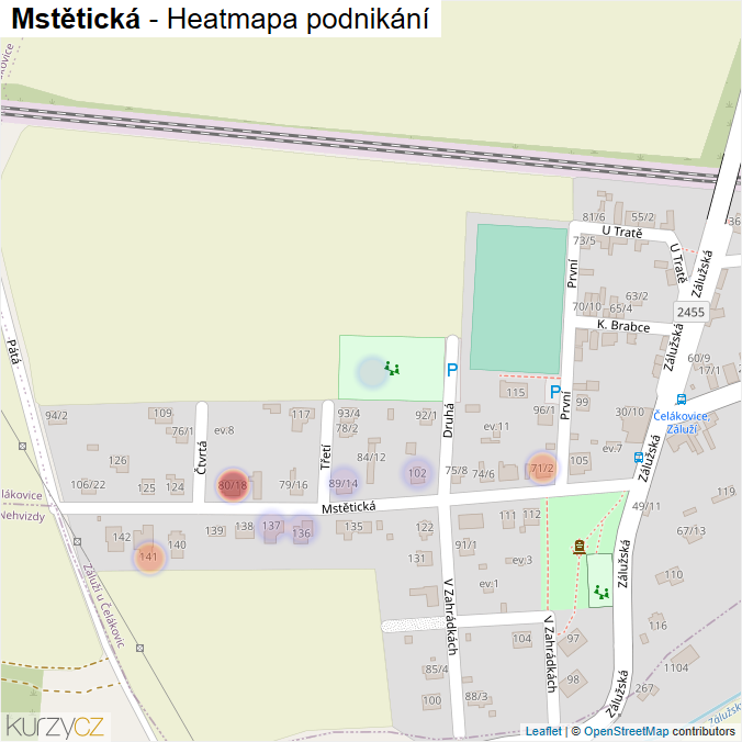 Mapa Mstětická - Firmy v ulici.