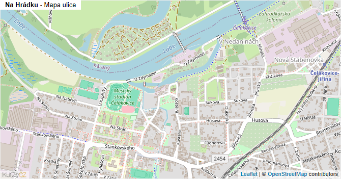 Na Hrádku - mapa ulice