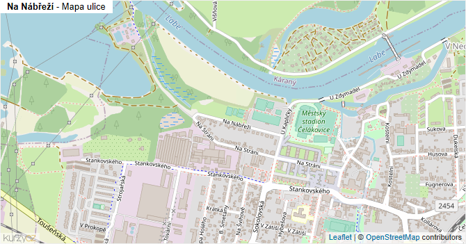 Na Nábřeží - mapa ulice