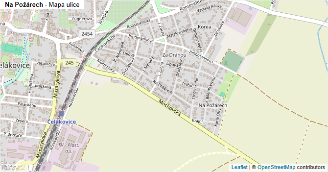 Na Požárech - mapa ulice