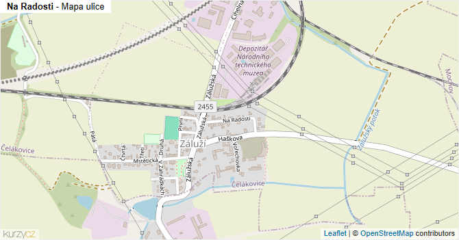 Na Radosti - mapa ulice