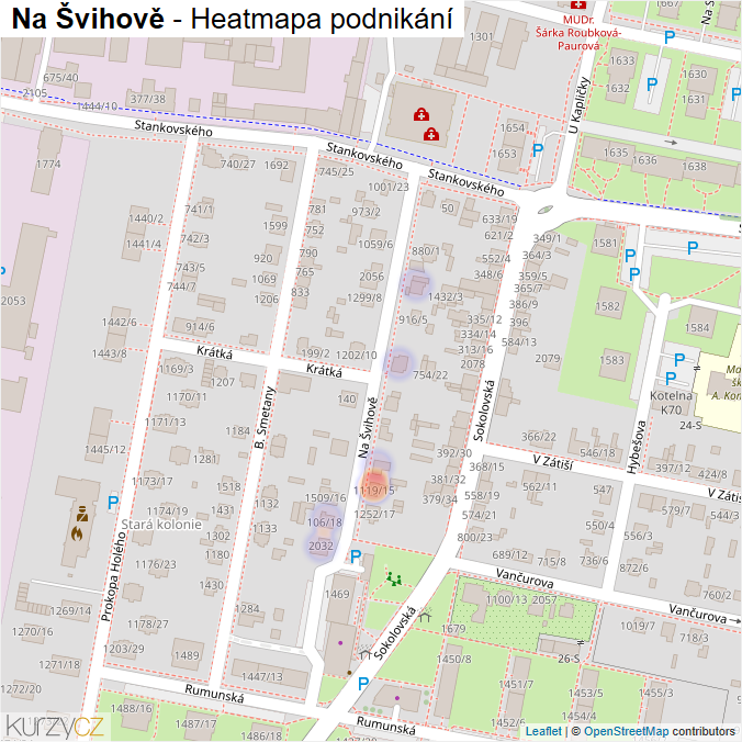Mapa Na Švihově - Firmy v ulici.