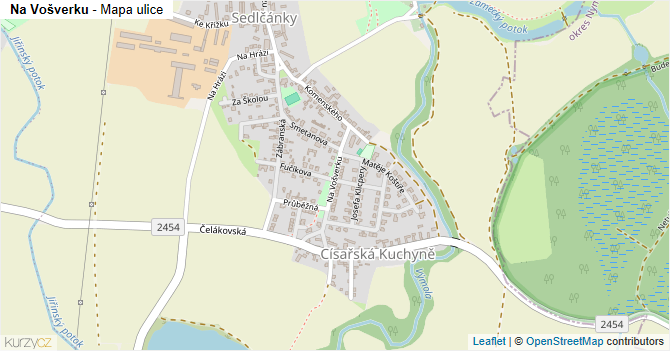Na Vošverku - mapa ulice