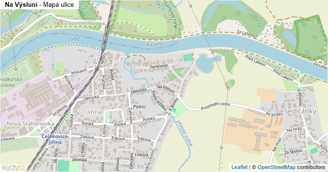 Na Výsluní - mapa ulice