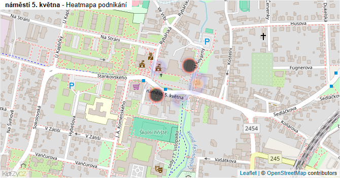 náměstí 5. května - mapa podnikání