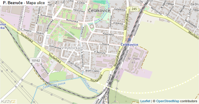 P. Bezruče - mapa ulice