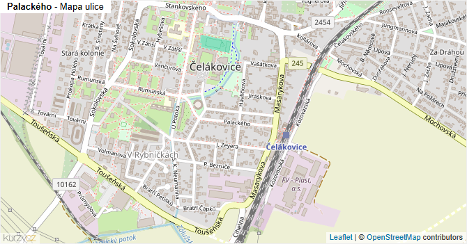 Palackého - mapa ulice