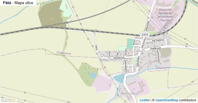 Pátá - mapa ulice