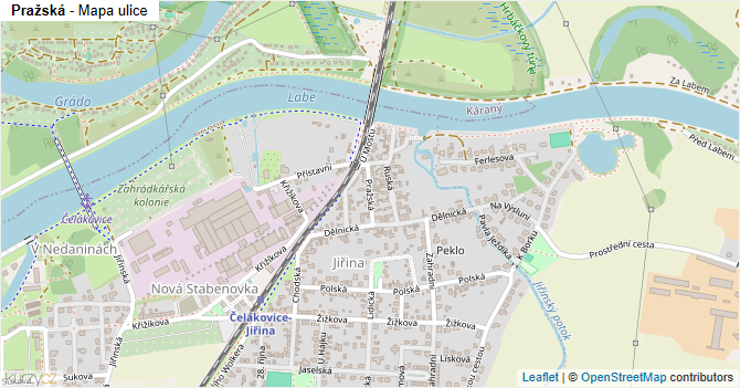 Pražská - mapa ulice