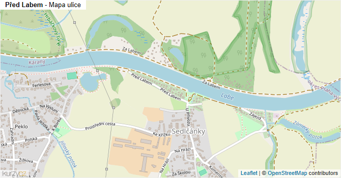 Před Labem - mapa ulice